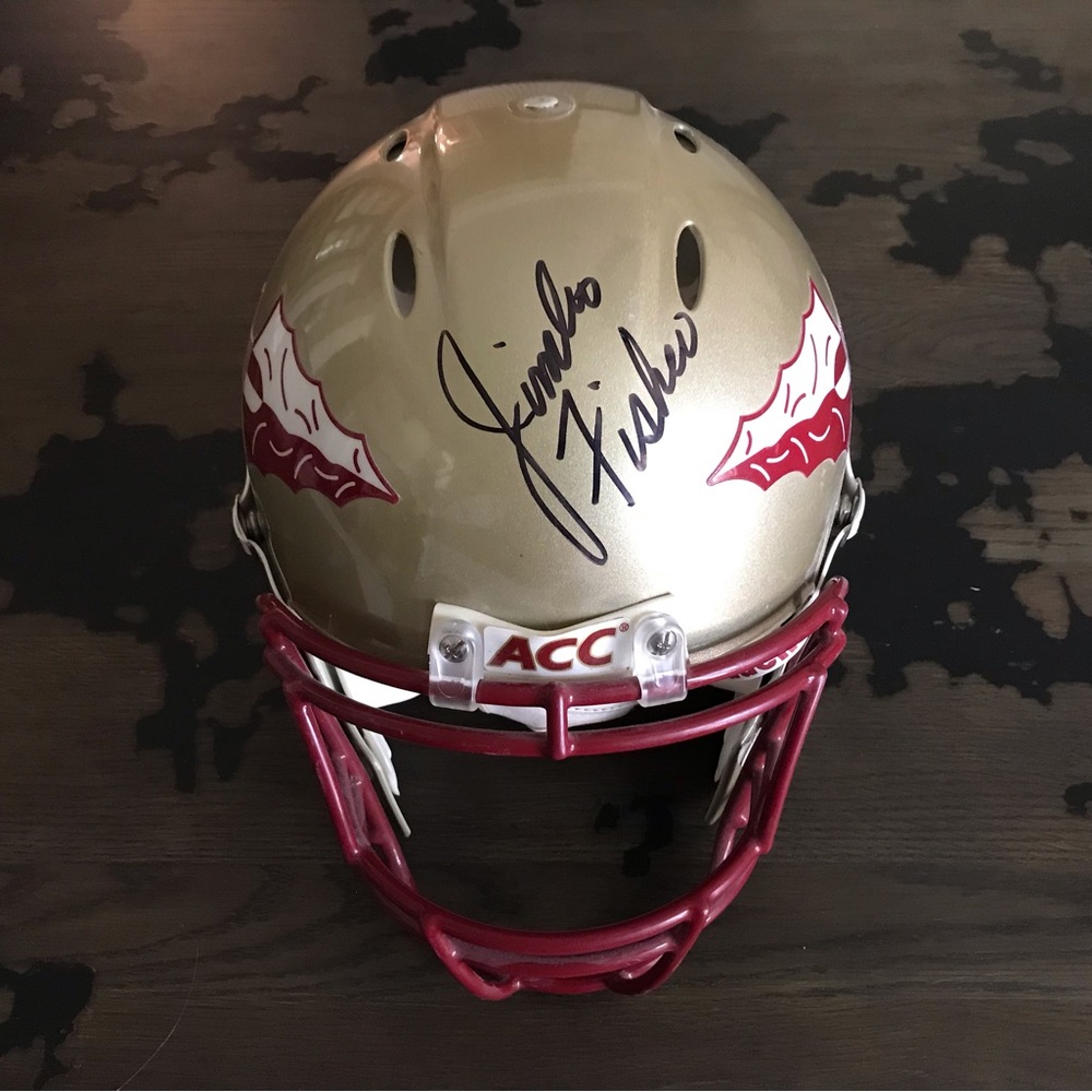 JIMBO FISHER AUTOGRAPHED FSU GAME WORN FOOTBALL HELMET